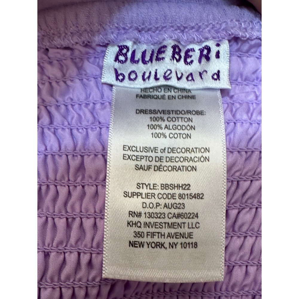 Lavender Purple Gauze Embroidered Flutter Sleeve Midi Dress Girls junior 16/18 - Picture 11 of 12
